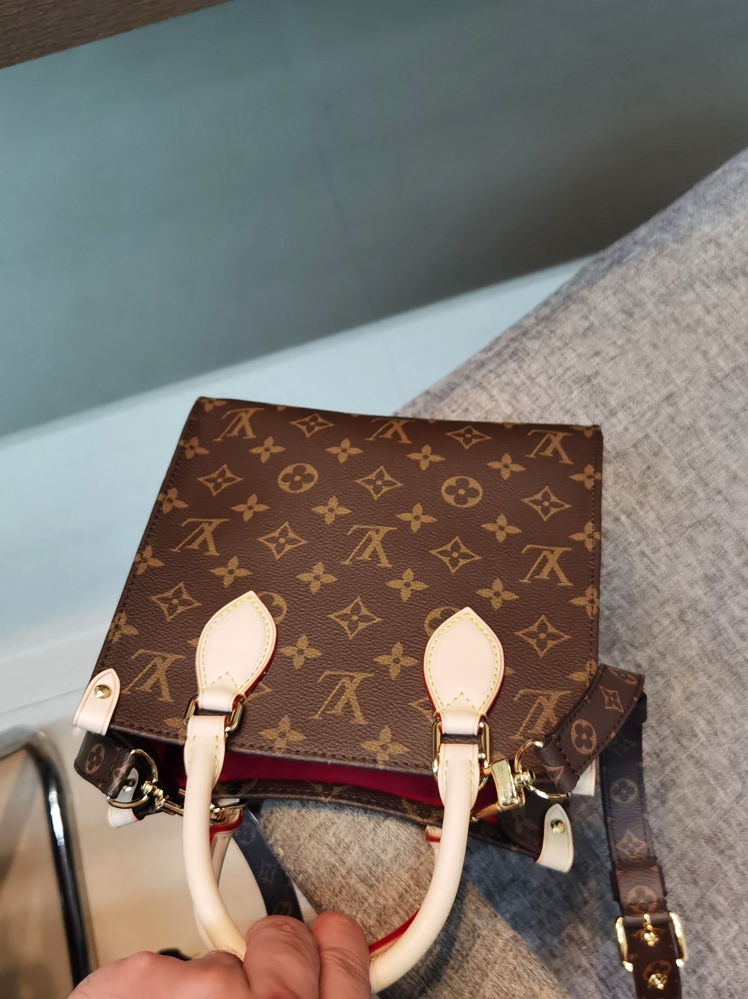 Louis Vuitton LV Sac Plat Bags Handbags Cheap Replica Designer
 Monogram Canvas Mini M45847