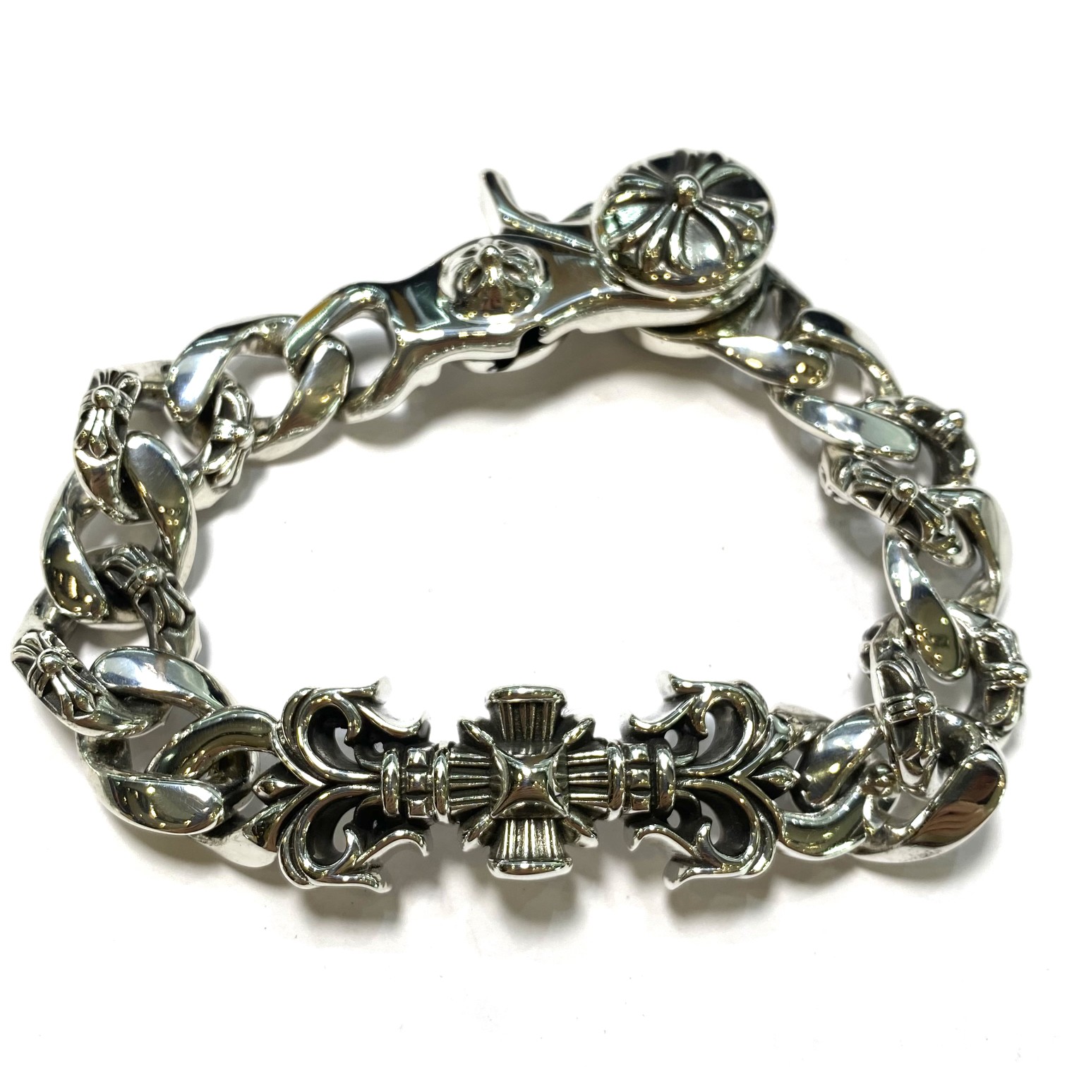 Chrome Hearts 𝐂𝐡𝐫𝐨𝐦𝐞 𝐡𝐞𝐚𝐫𝐭𝐬 克罗心 火焰图腾大手链