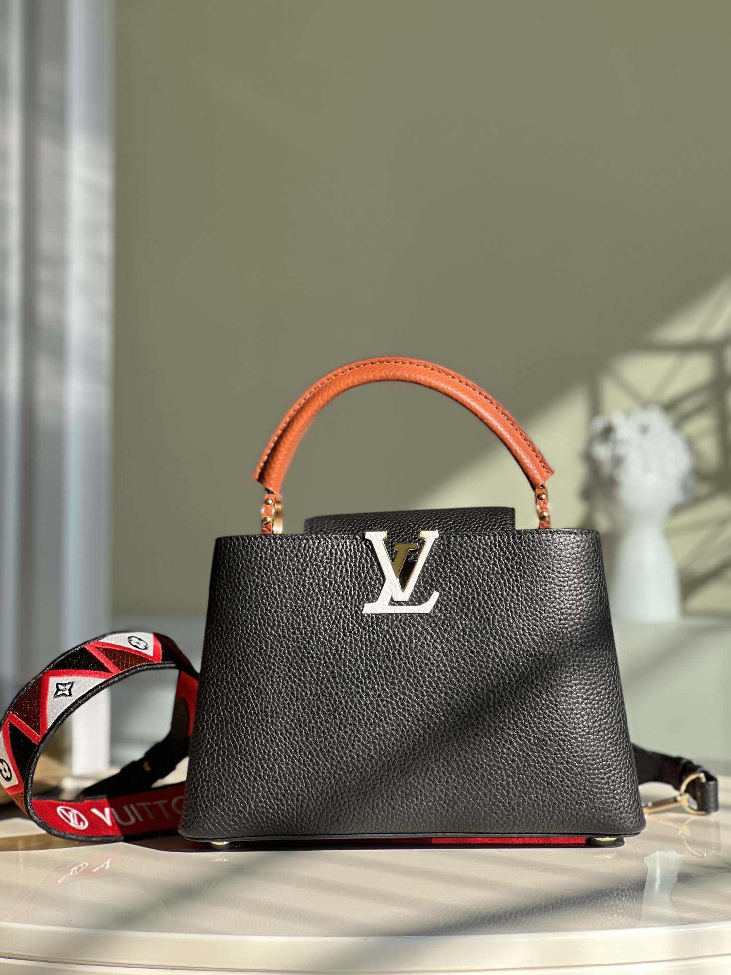 Louis Vuitton LV Capucines Bags Handbags Black Embroidery Taurillon