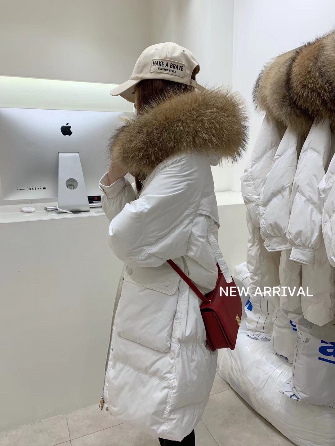 chanel特大号毛领羽绒服s胸围1