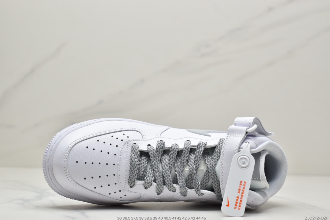 240 Nike Air Force 1 Mid ’07 GS”White/White”空军一号中帮经典百搭休闲运动板鞋366731