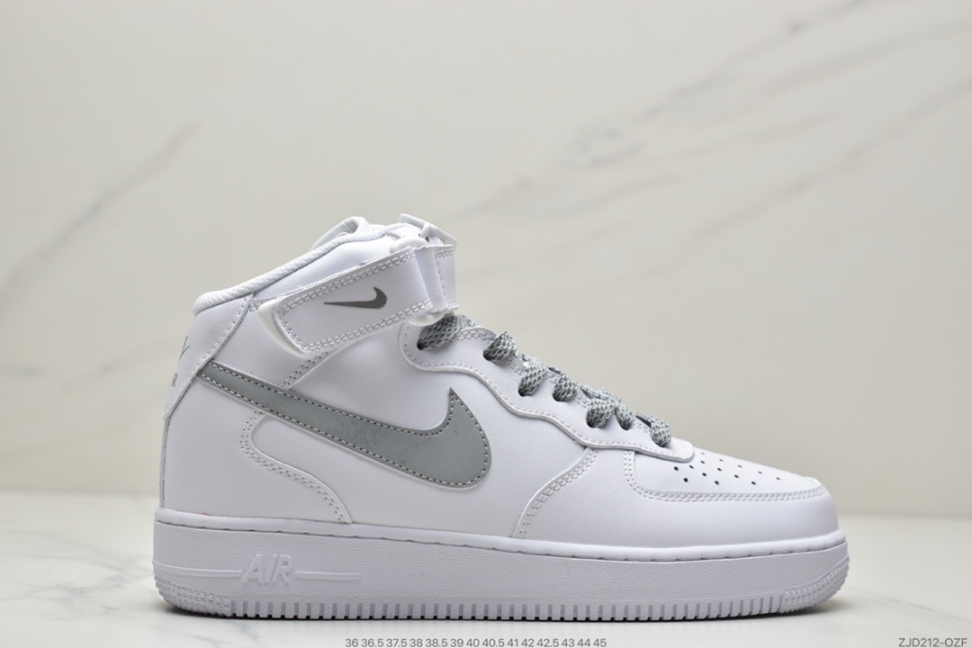 240 Nike Air Force 1 Mid ’07 GS”White/White”空军一号中帮经典百搭休闲运动板鞋366731