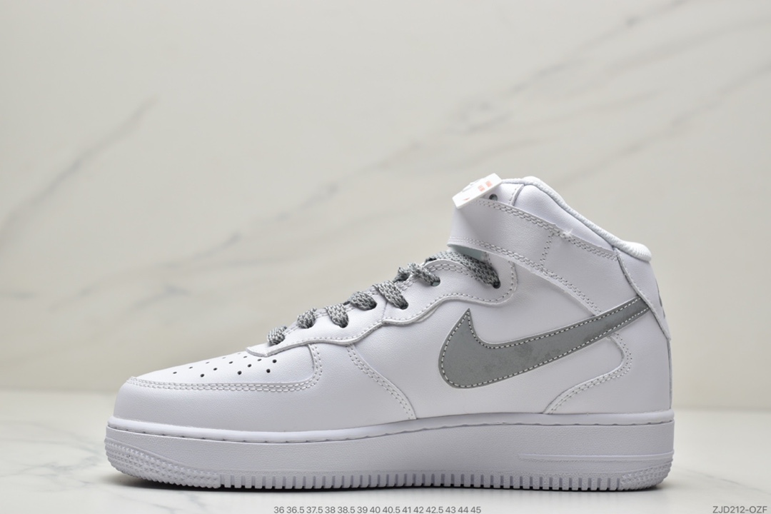 240 Nike Air Force 1 Mid ’07 GS”White/White”空军一号中帮经典百搭休闲运动板鞋366731