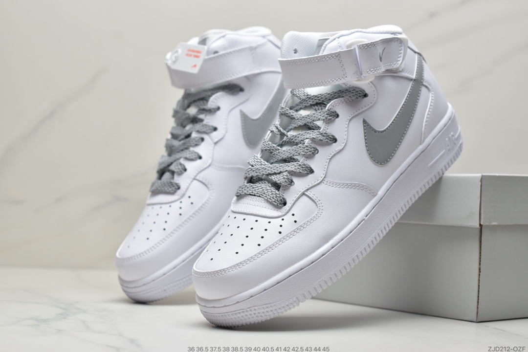 240 Nike Air Force 1 Mid ’07 GS”White/White”空军一号中帮经典百搭休闲运动板鞋366731