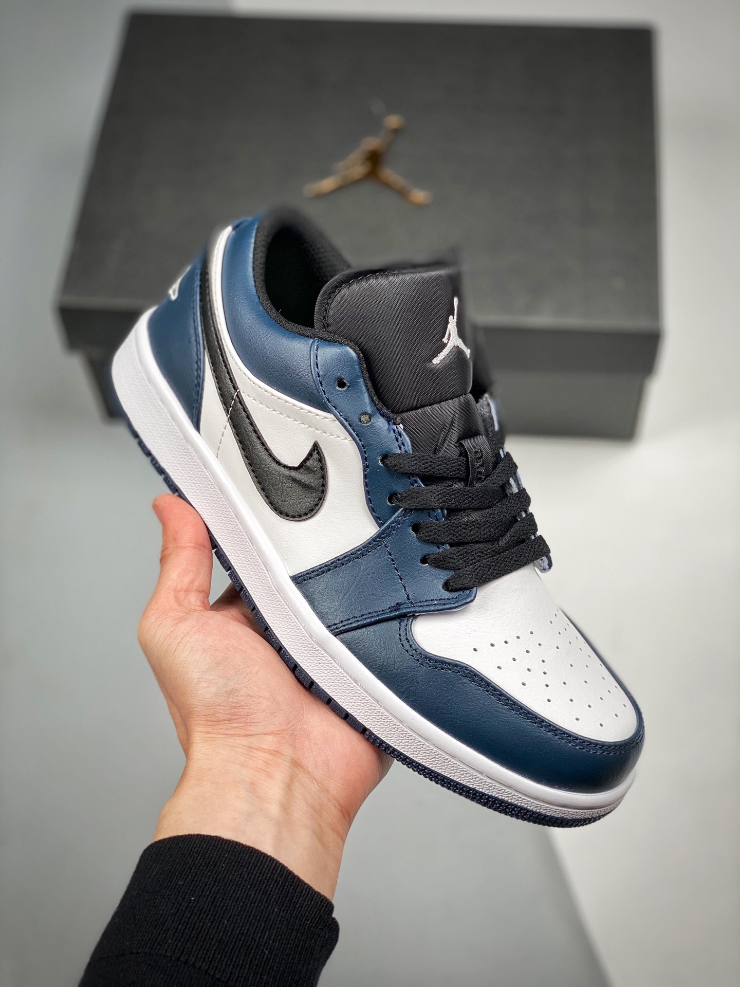 Air Jordan 1 Low azul marino, AJ1 zapatilla de skate de caña baja, color oficial sincronizado, único en el mercado con …