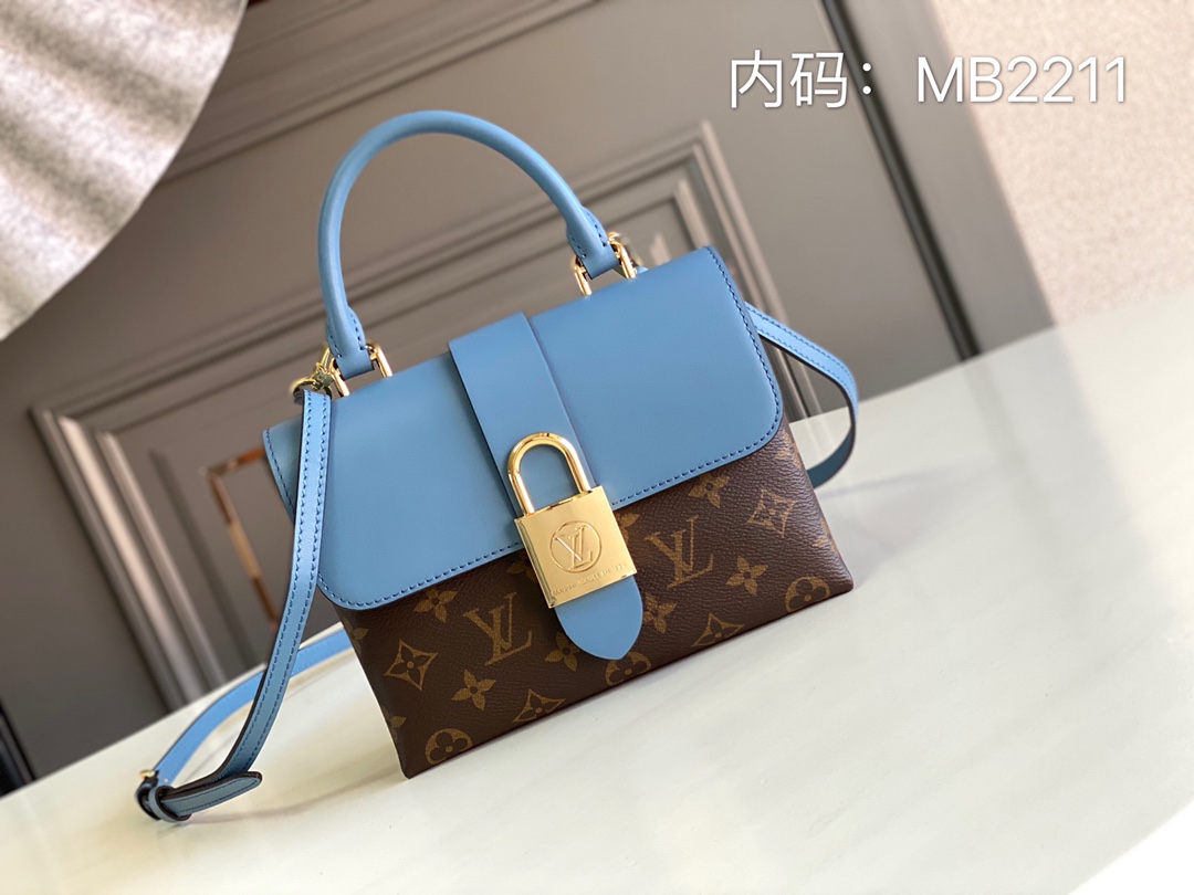 Louis Vuitton LV Locky BB Bags Handbags Gold Monogram Canvas Cowhide Fabric Fashion MB221120