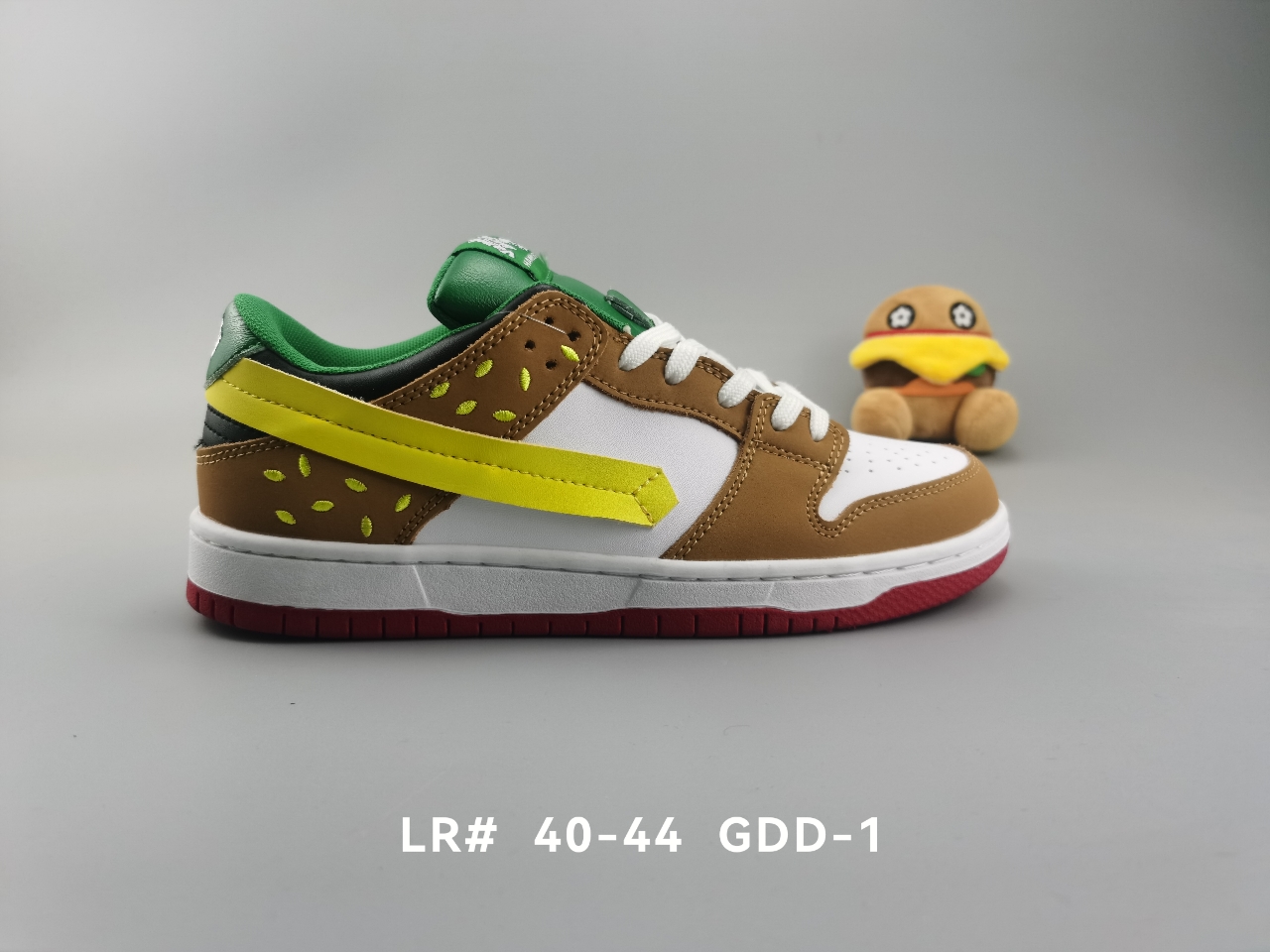 Hamburger Vandy Burger 莆田制造 汉堡包主题限定运动鞋 低帮板鞋 牛皮材质 附毛绒手办 尺码见图