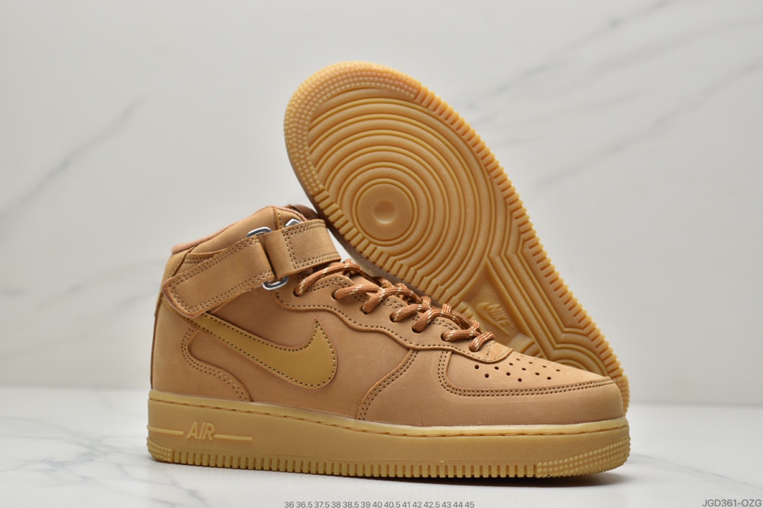 180 Nike Air Force 1 ’07 Mid”Wheat/Flax”中帮小麦休闲运动板鞋DJ9158-200