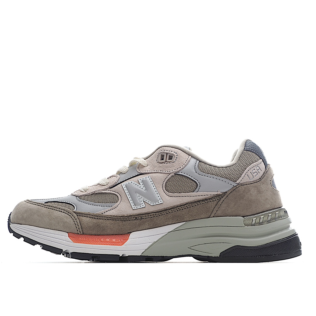 G5 限归量来NB新百伦New Balance Made in USA M992系列产美血经统典古复休闲运动搭百老爹步跑鞋采台用产巴猪革及透气眼网材质原装6层合组底模密精开发搭全载新碳中素底后透跟明TPU水晶装条饰稳固十四年首后次复刻，经典鞋珍型贵传统