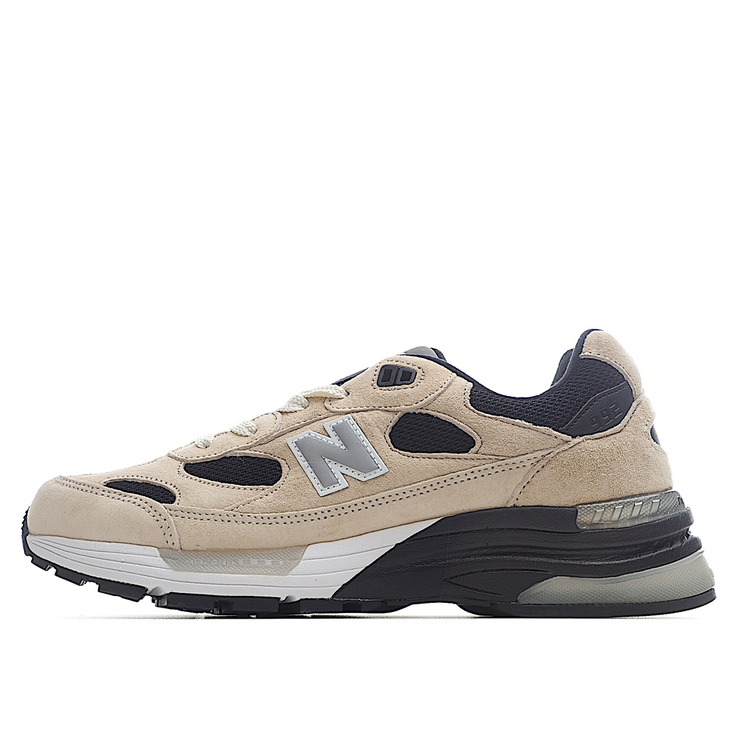 G5 限归量来NB新百伦New Balance Made in USA M992系列产美血经统典古复休闲运动搭百老爹步跑鞋采台用产巴猪革及透气眼网材质原装6层合组底模密精开发搭全载新碳中素底后透跟明TPU水晶装条饰稳固十四年首后次复刻，经典鞋珍型贵传统
