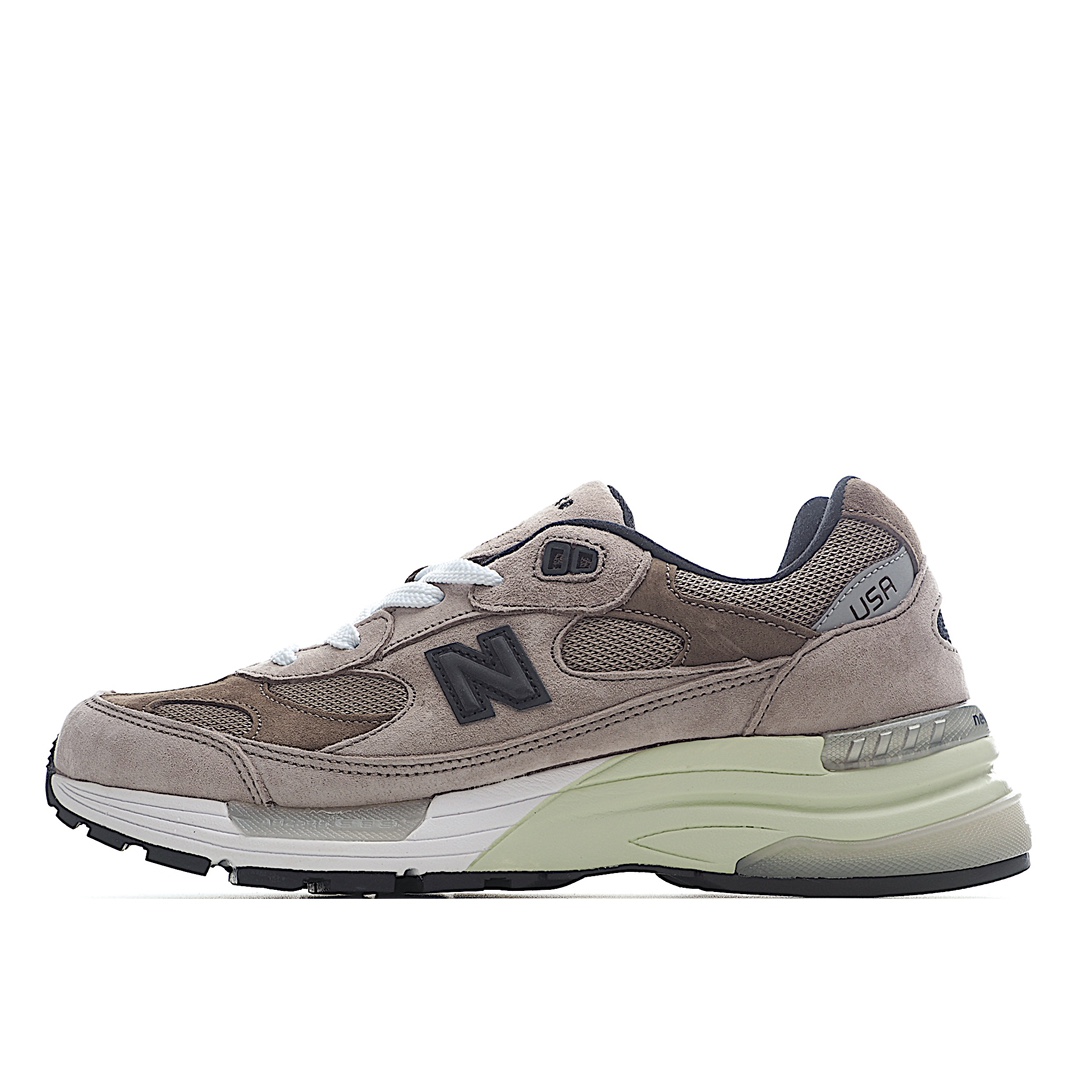 G5 限归量来NB新百伦New Balance Made in USA M992系列产美血经统典古复休闲运动搭百老爹步跑鞋采台用产巴猪革及透气眼网材质原装6层合组底模密精开发搭全载新碳中素底后透跟明TPU水晶装条饰稳固十四年首后次复刻，经典鞋珍型贵传统