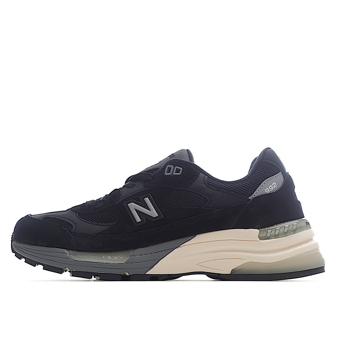 G5 限归量来NB新百伦New Balance Made in USA M992系列产美血经统典古复休闲运动搭百老爹步跑鞋采台用产巴猪革及透气眼网材质原装6层合组底模密精开发搭全载新碳中素底后透跟明TPU水晶装条饰稳固十四年首后次复刻，经典鞋珍型贵传统