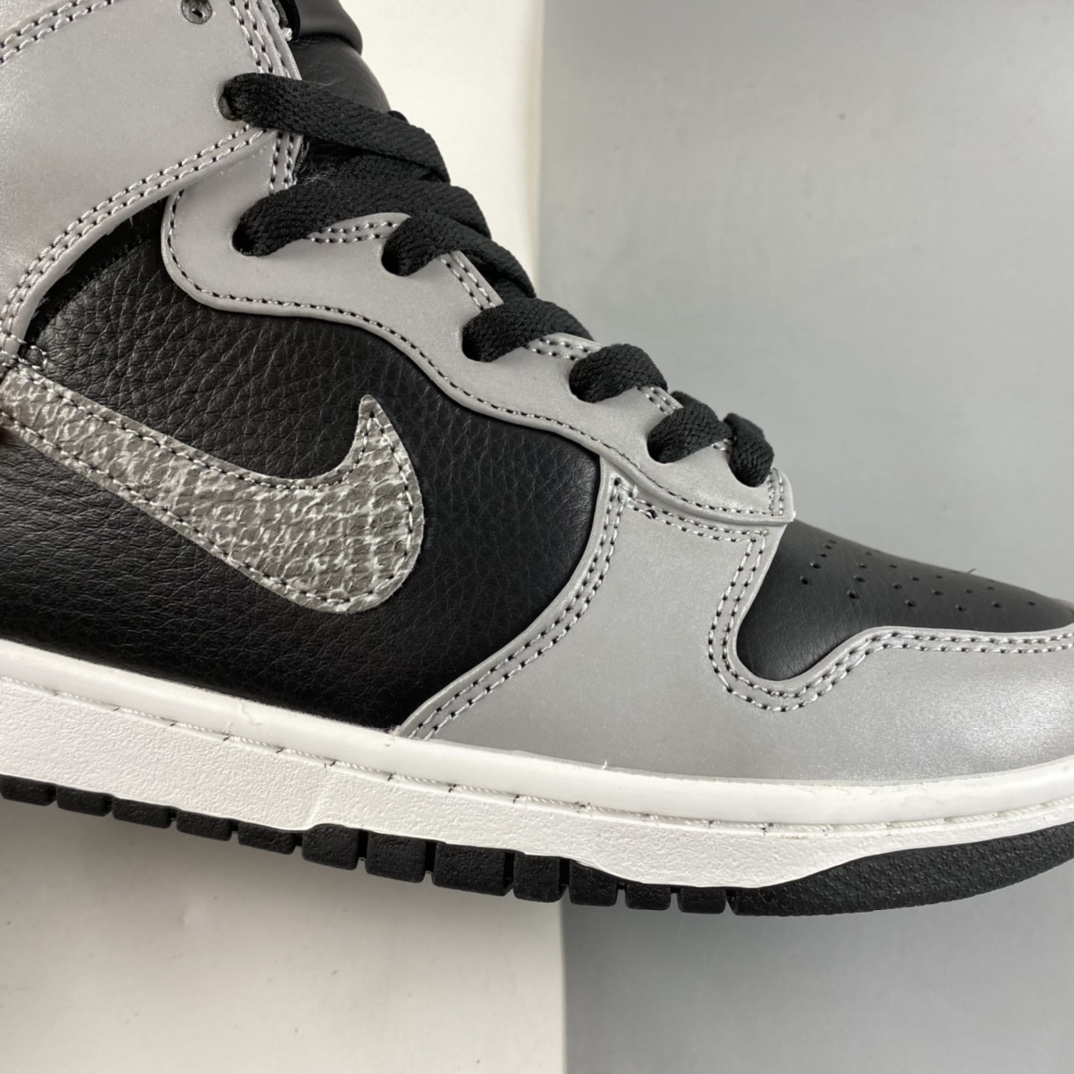 P360  NIKE Dunk Prm Hi Sp 限量款 蛇皮纹路3M反光高帮滑板鞋 624512-100