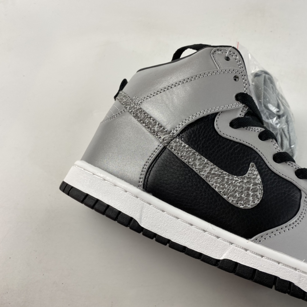 P360  NIKE Dunk Prm Hi Sp 限量款 蛇皮纹路3M反光高帮滑板鞋 624512-100