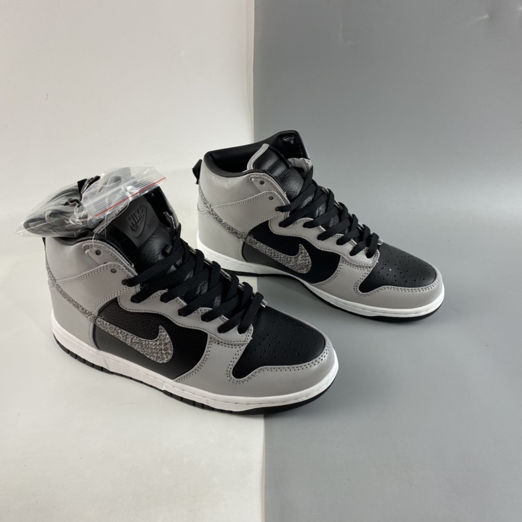 P360  NIKE Dunk Prm Hi Sp 限量款 蛇皮纹路3M反光高帮滑板鞋 624512-100