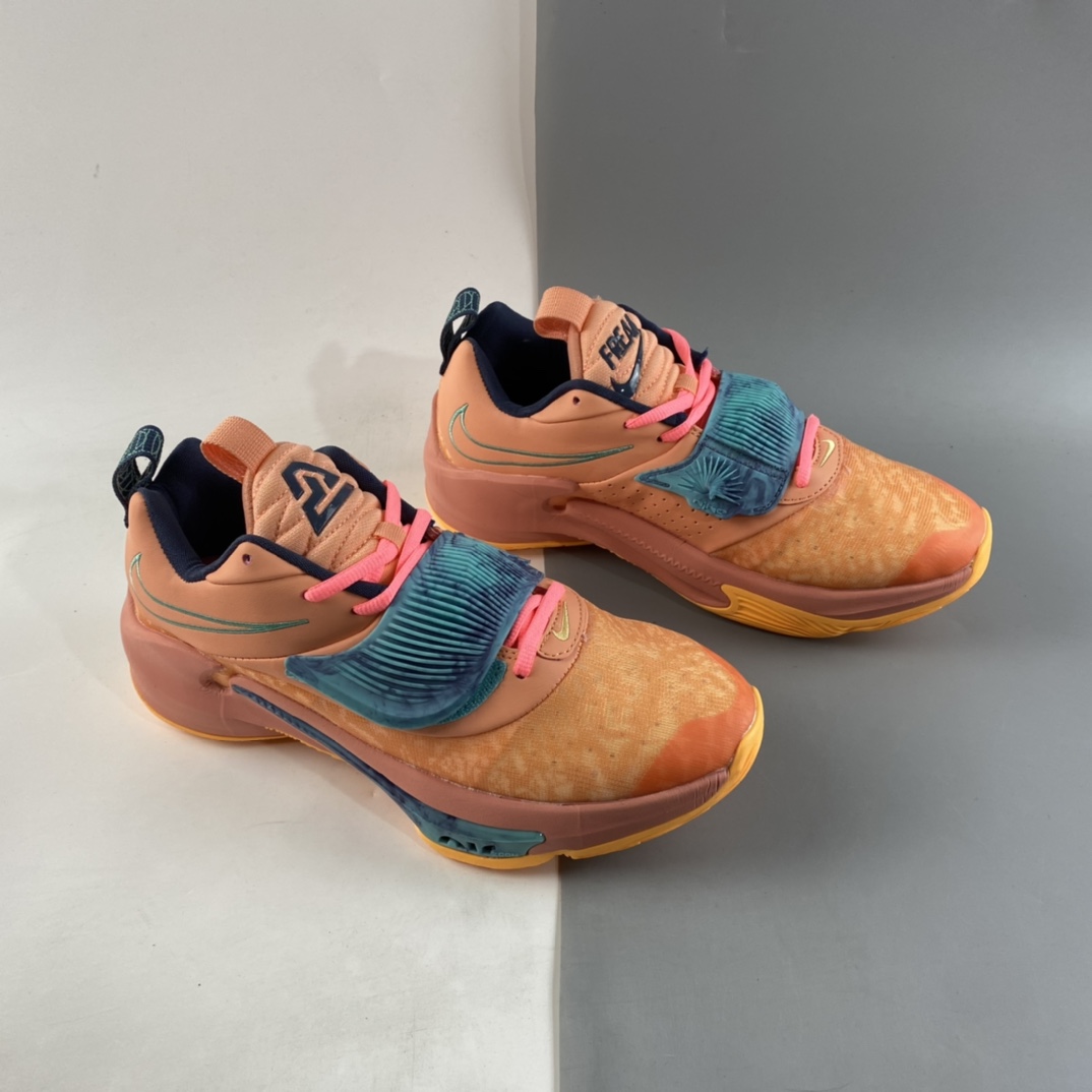 P240  NIKE Zoom Freak 3 EP XY男款蓝橙 字母哥3休闲实战篮球鞋 DA0695-600