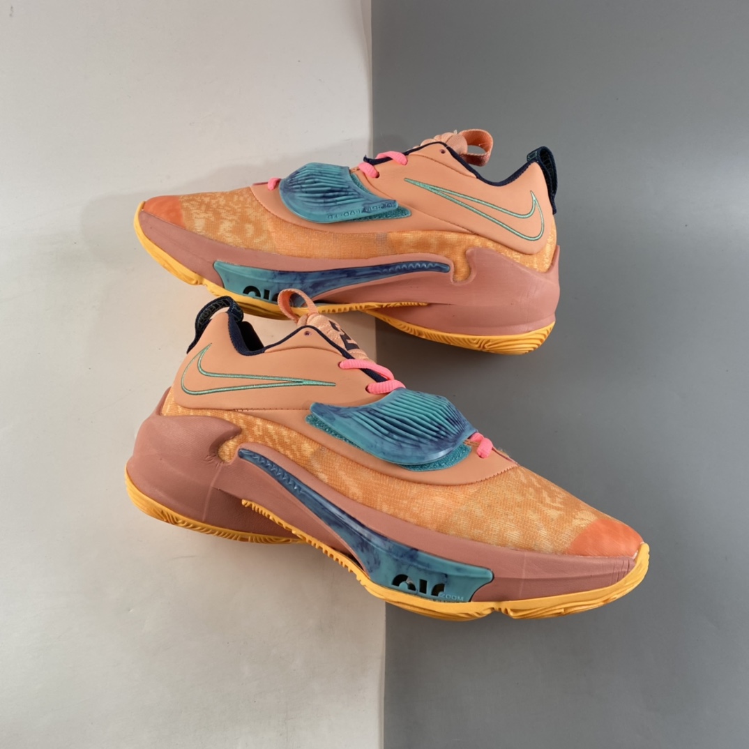 P240  NIKE Zoom Freak 3 EP XY男款蓝橙 字母哥3休闲实战篮球鞋 DA0695-600