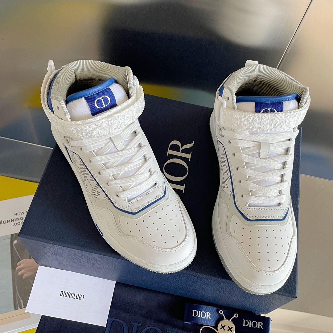 Dior Skateboard Shoes Air Jordan Embroidery Unisex Calfskin Cowhide TPU Oblique High Tops