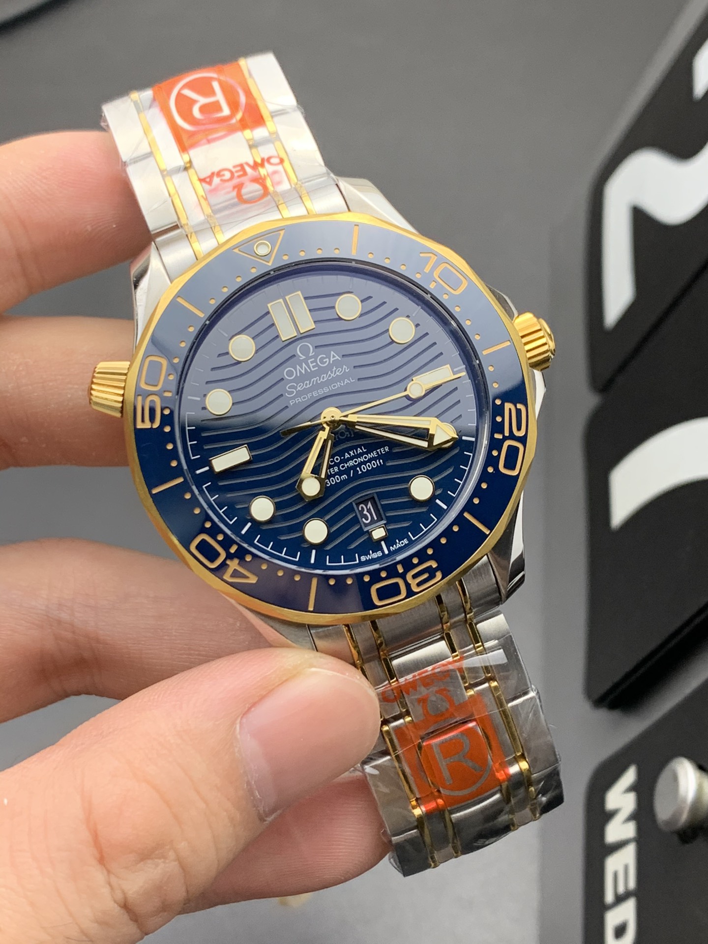 Omega OR 间金蓝海马