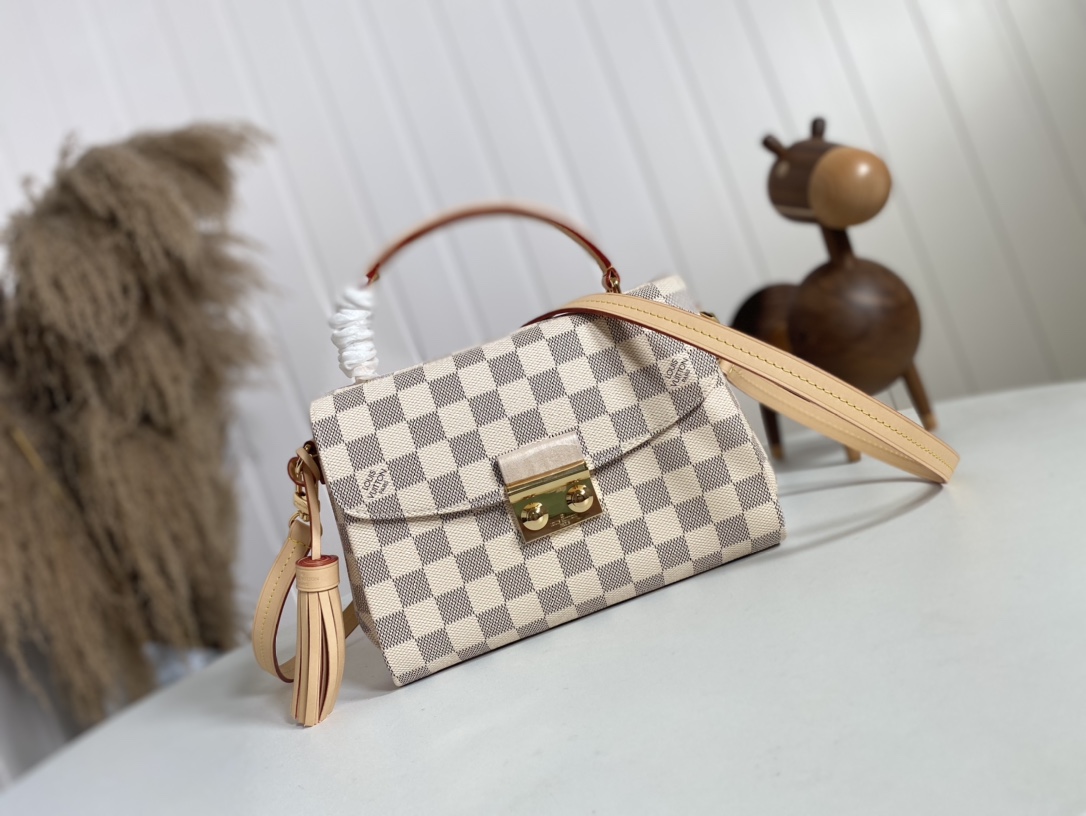 Louis Vuitton LV Croisette Bags Handbags White Damier Azur Casual N41581