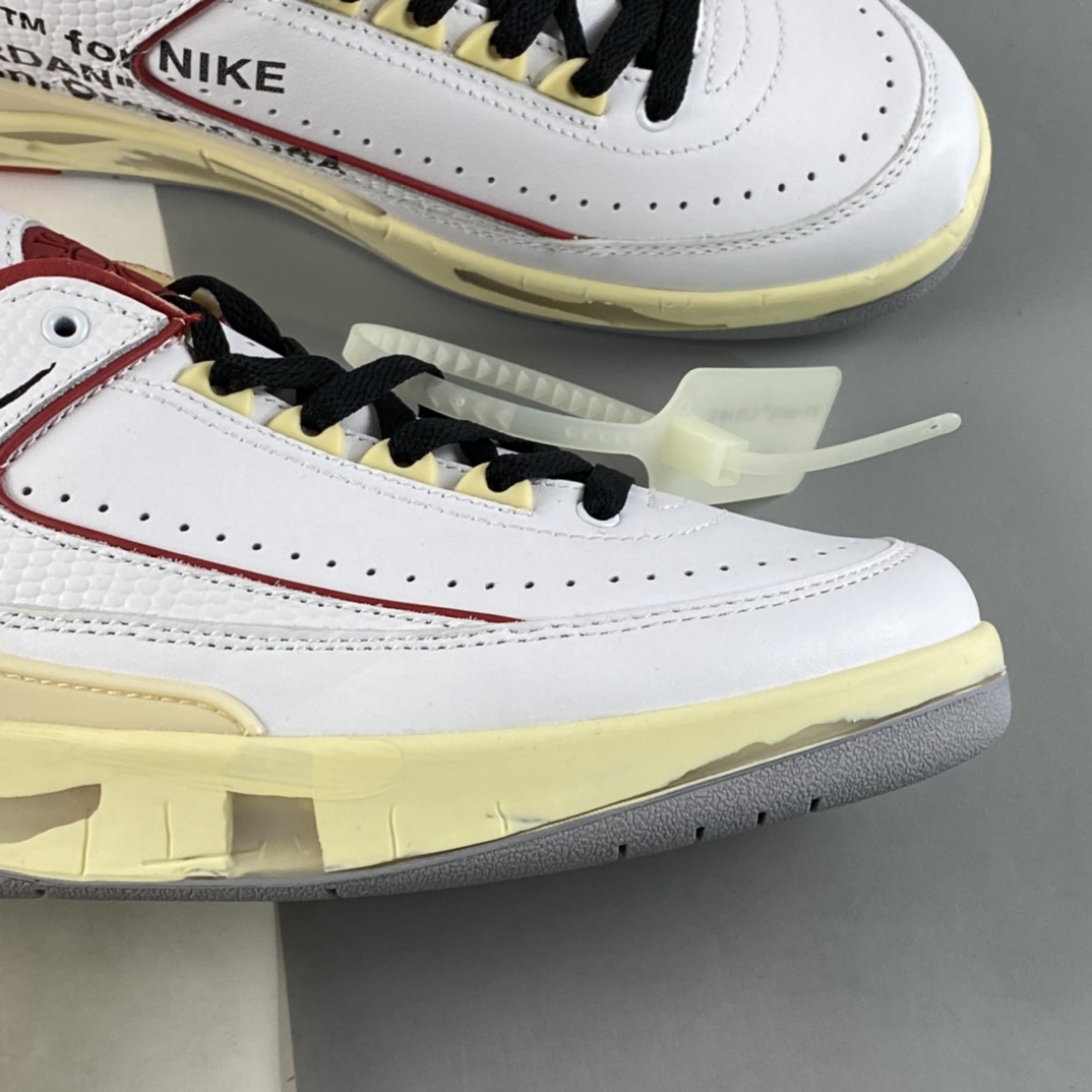P440  Off-White x Air Jordan AJ2 Low SP 乔2芝加哥配色联名款篮球鞋 DJ4375-106
