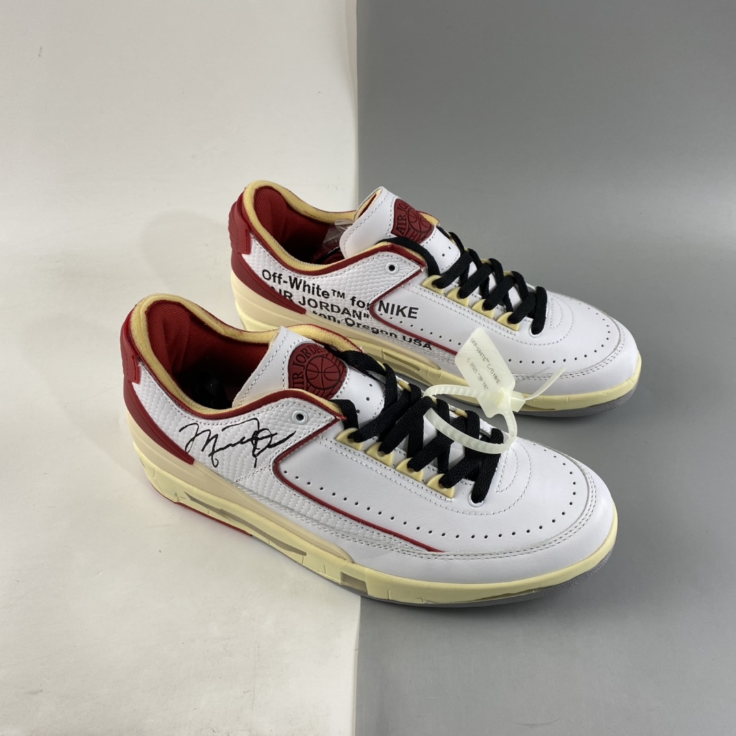 P440  Off-White x Air Jordan AJ2 Low SP 乔2芝加哥配色联名款篮球鞋 DJ4375-106
