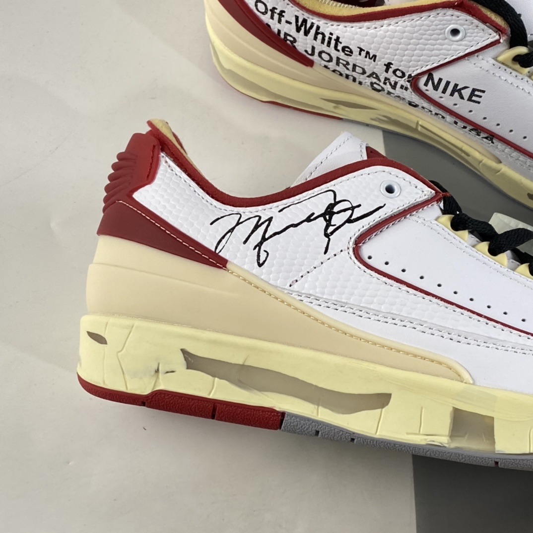 P440  Off-White x Air Jordan AJ2 Low SP 乔2芝加哥配色联名款篮球鞋 DJ4375-106
