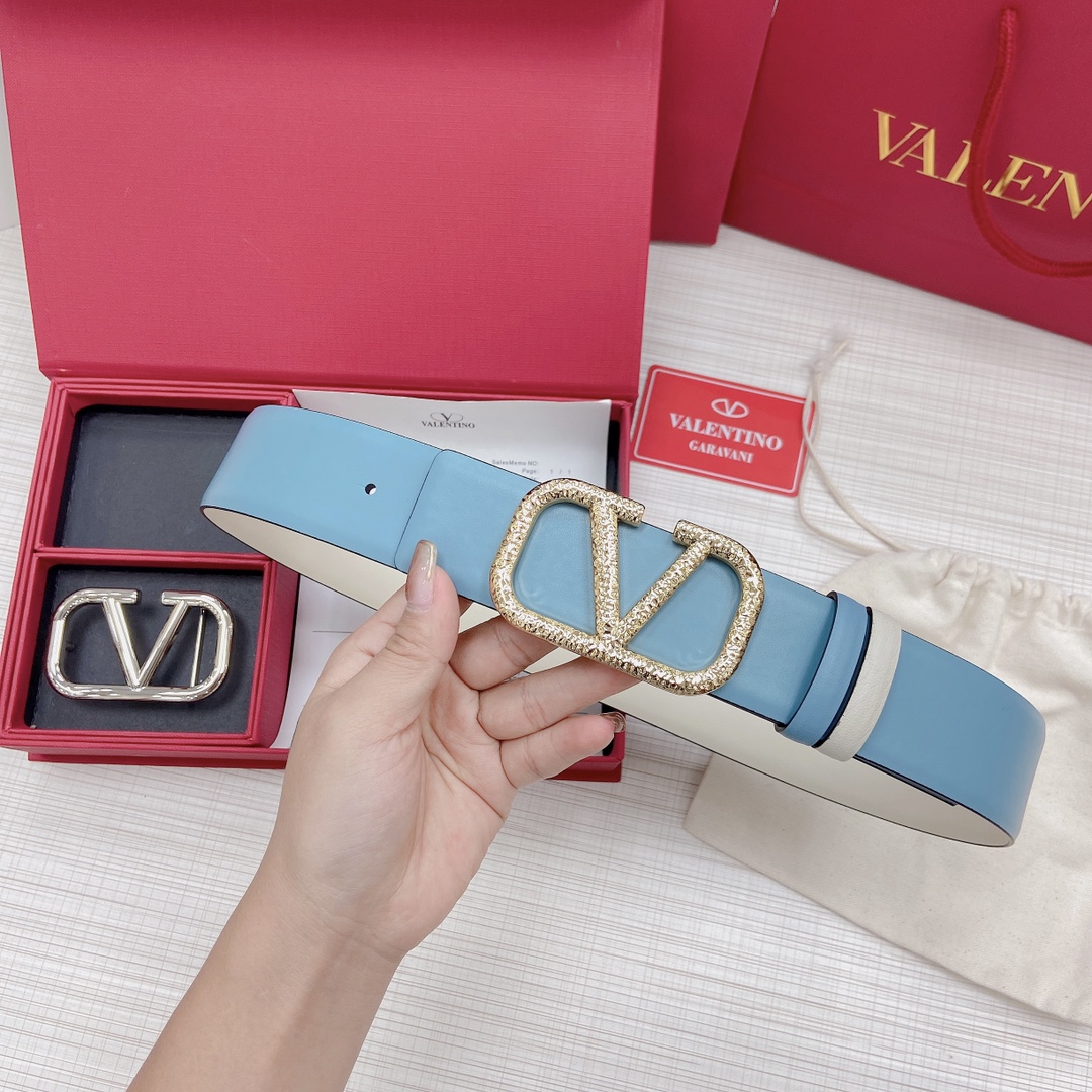 [Valentino Belts]New models are coming 4.0cm Valentino gift box setThe belt