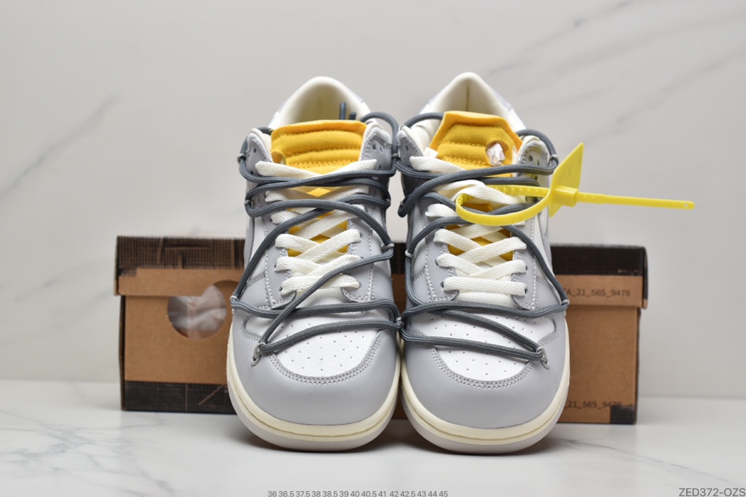 260 耐克Nike OFF-WHITE x Futura x Nike Dunk Low 黑银白色低帮休闲板鞋