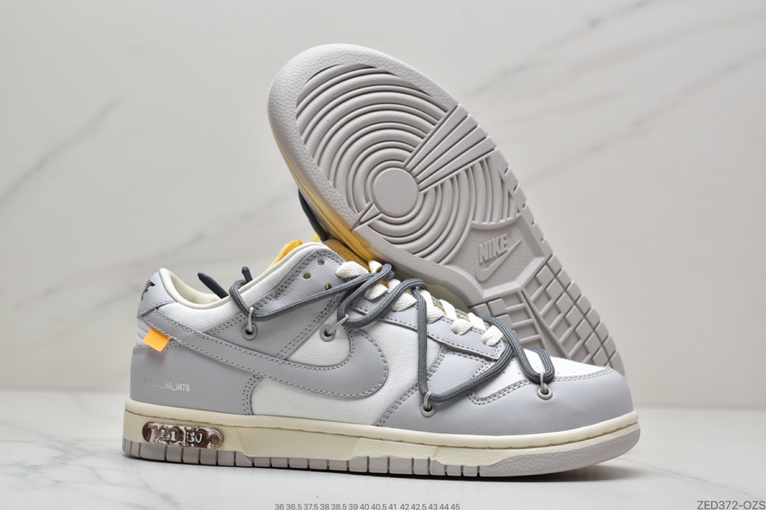 260 耐克Nike OFF-WHITE x Futura x Nike Dunk Low 黑银白色低帮休闲板鞋
