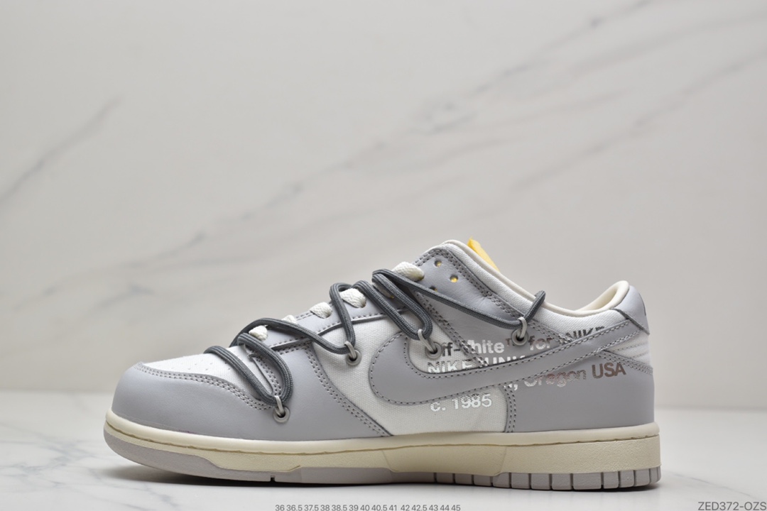 260 耐克Nike OFF-WHITE x Futura x Nike Dunk Low 黑银白色低帮休闲板鞋