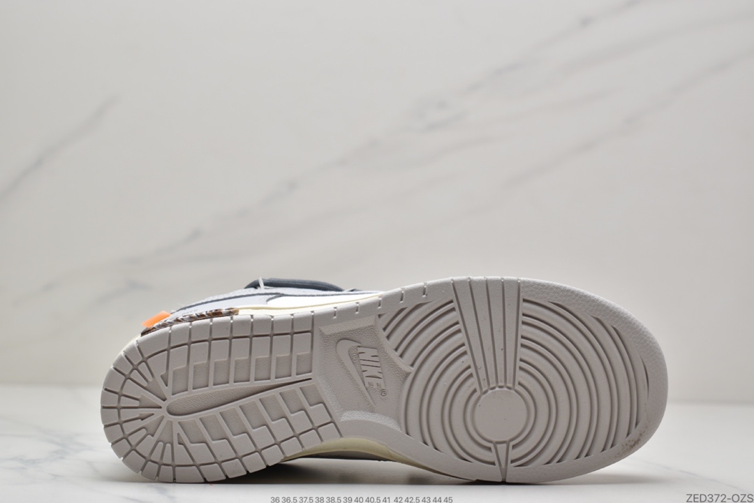 260 耐克Nike OFF-WHITE x Futura x Nike Dunk Low 黑银白色低帮休闲板鞋