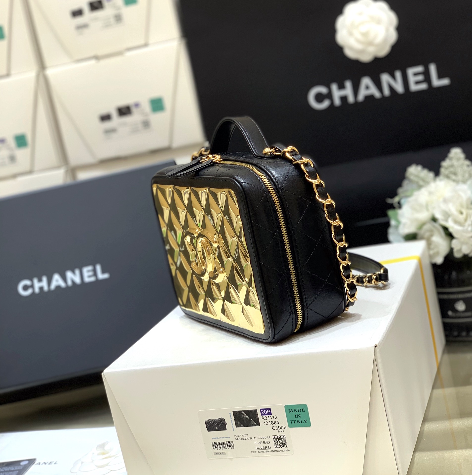 Chanel 2021镜面土豪金化妆包AP2900 名媛网