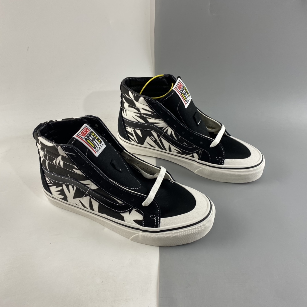 P160 Vans SK8-Hi 范斯黑色白色印花高帮板鞋运动鞋 VN0A3MV136K