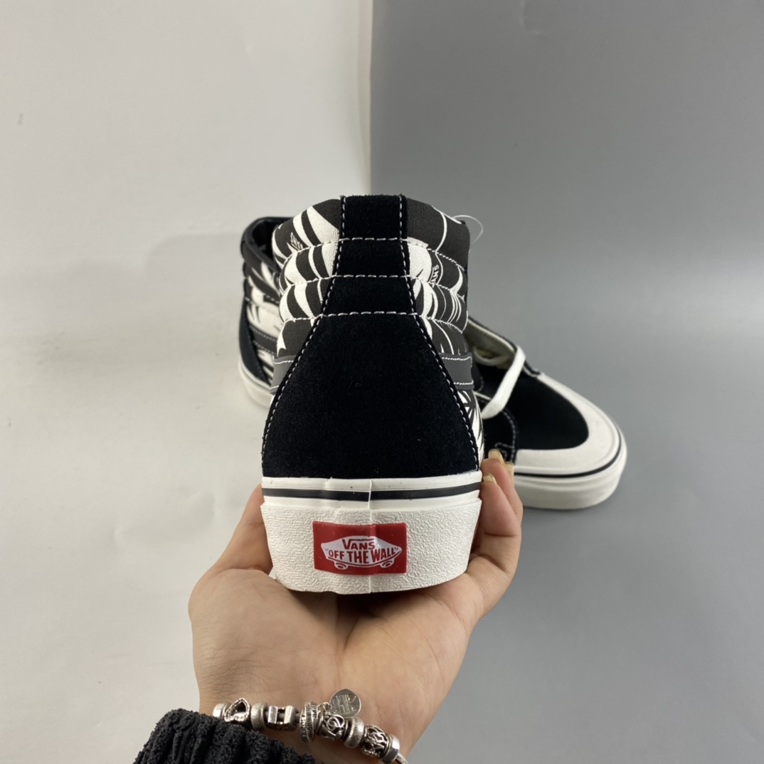 P160 Vans SK8-Hi 范斯黑色白色印花高帮板鞋运动鞋 VN0A3MV136K