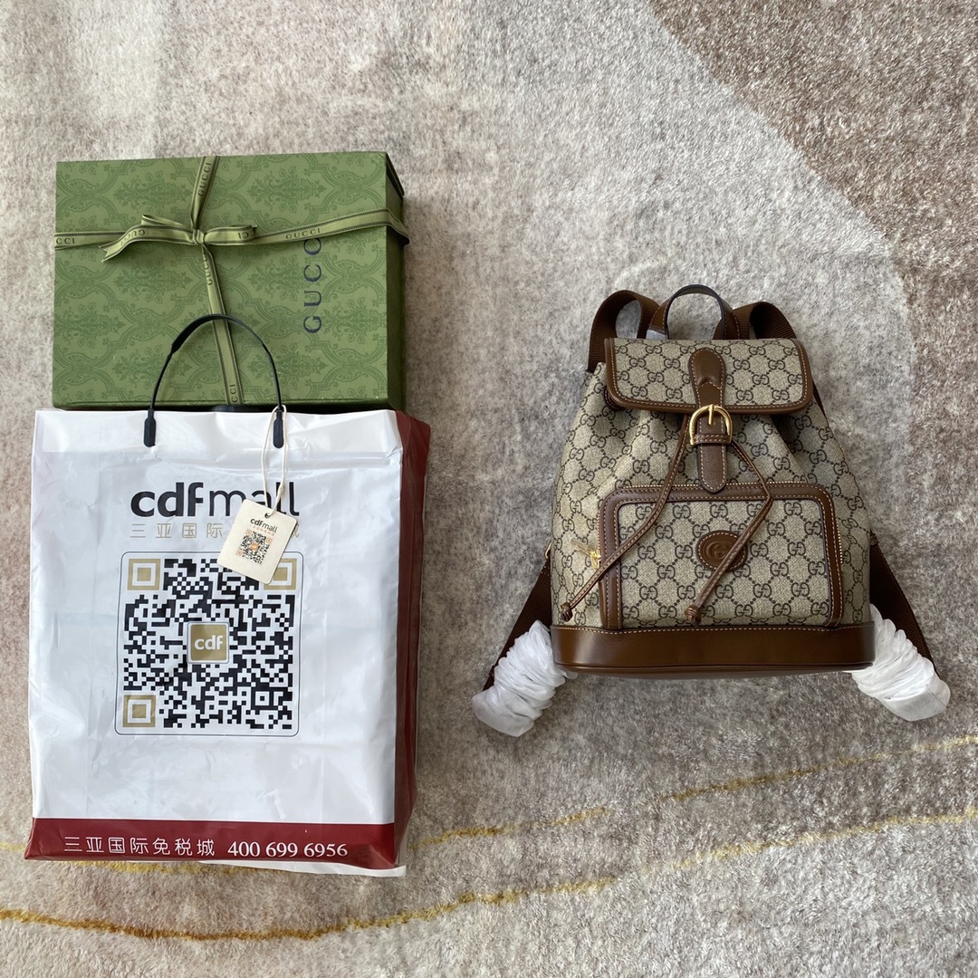 原厂皮配Cdfmall三亚免税店手提袋新款GGmeovintage系列购物袋️不同材质配色和品牌元素彼此