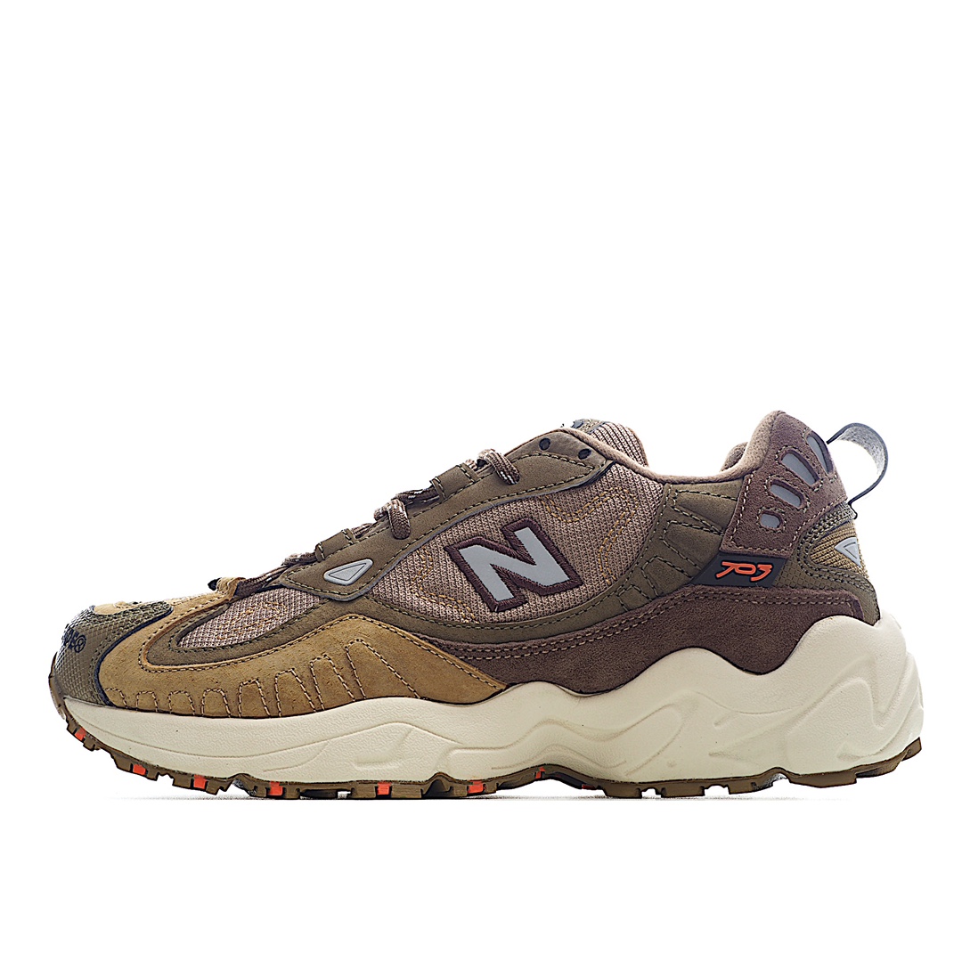 G5 Aape NB新百伦猿人联名款 New Balance WL703BKX系列复古老爹风休闲运动山系越野跑鞋原楦原数据开发纸版3M反光效果采用透气网眼布拼接纤维皮革材质采用了MD吸震材料大底效果