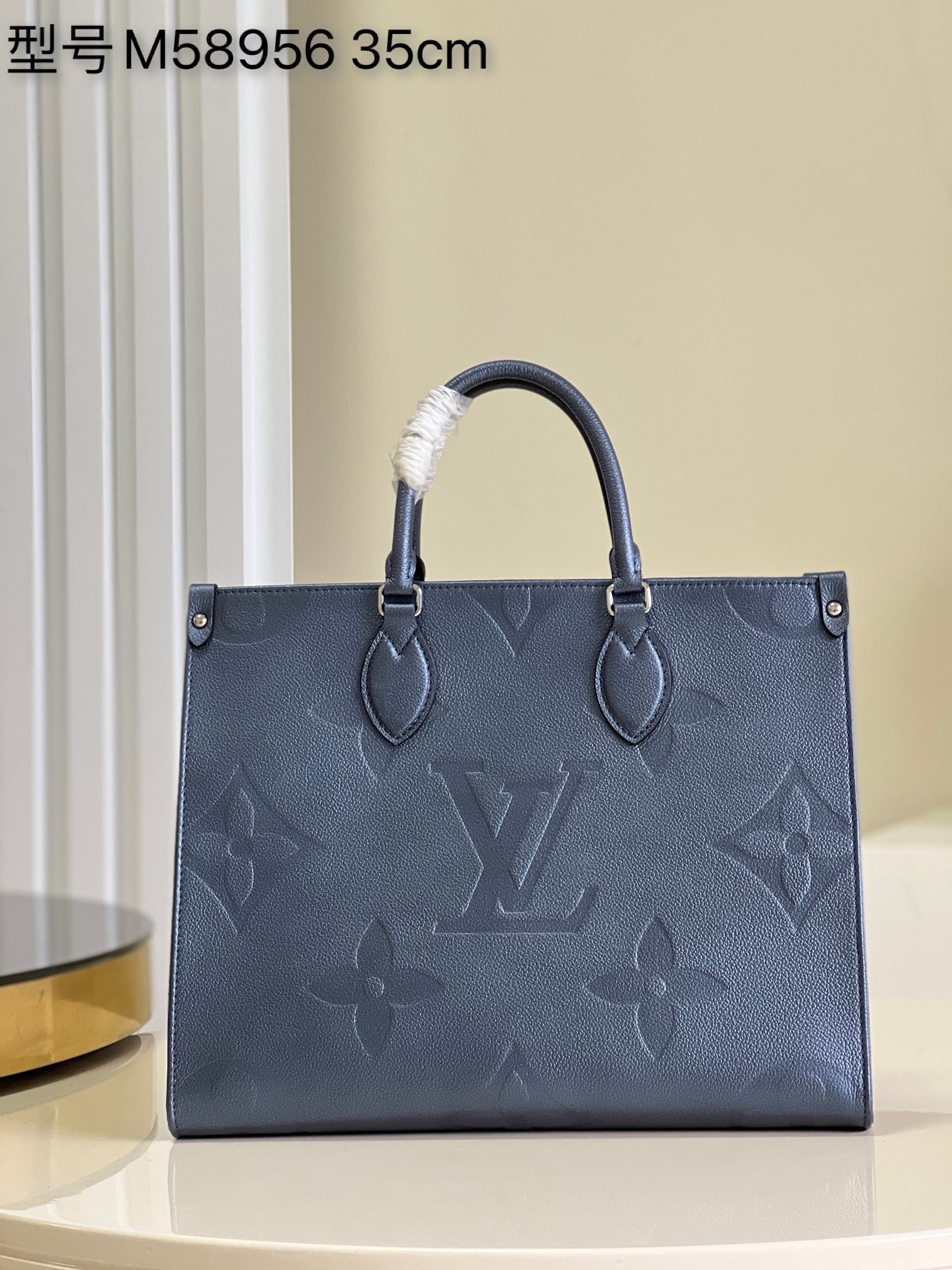 Louis Vuitton LV Onthego Bags Handbags Blue Cowhide M58956