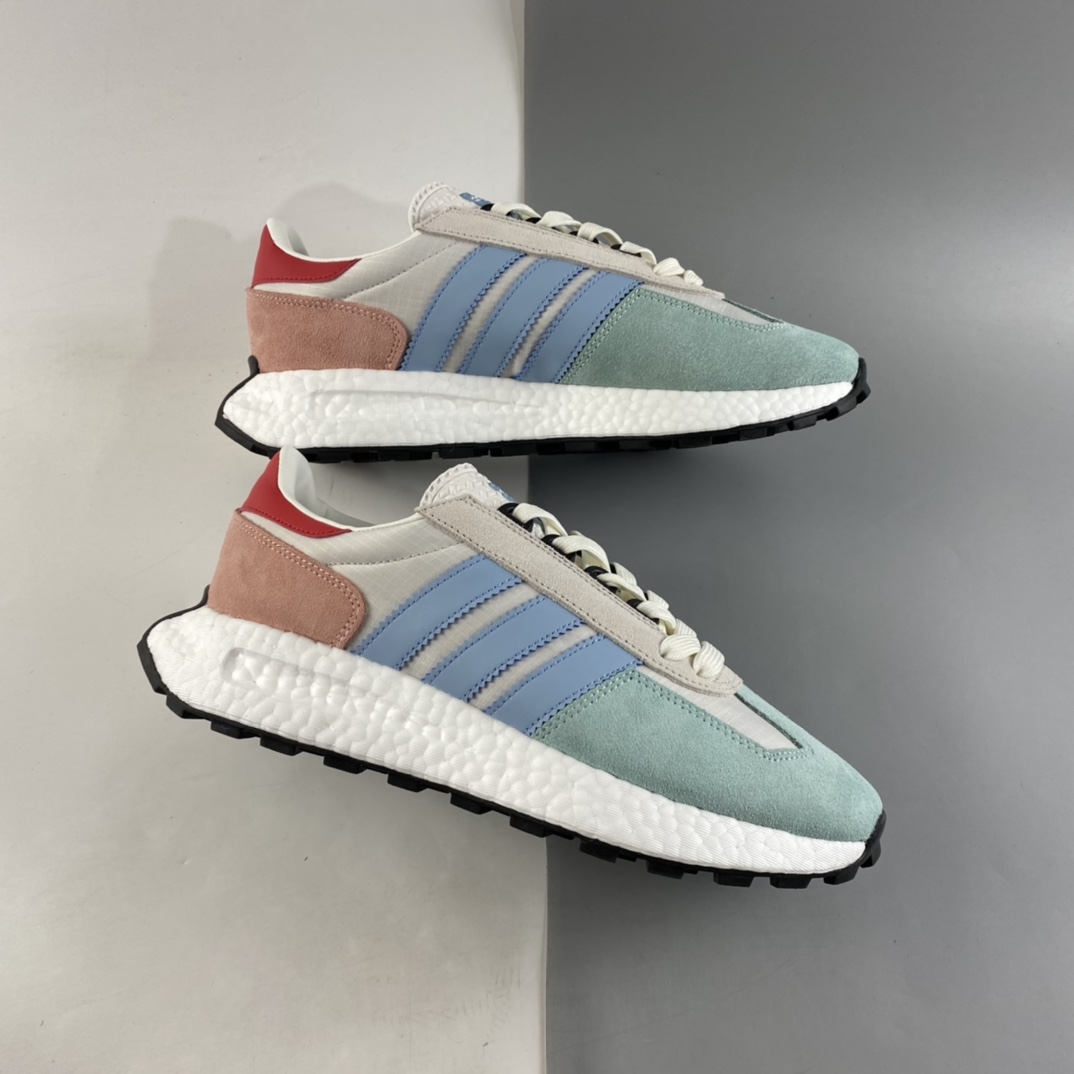 P200  Adidas  Retropy E5 爆米花中底复古运动休闲跑步鞋GX4549