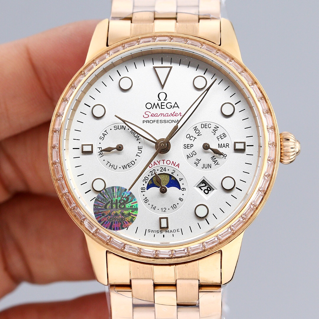 High-End White and Gold Steel Watch with Advanced Features and Quality Craftsmanship - 图片 1