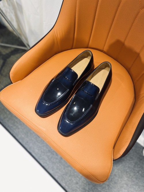 Louis Vuitton Men's Classic Leather Penny Loafers Almond Toe Dress Shoes 1 Louis Vuitton Men's Classic Leather Penny Loafers Almond Toe Dress Shoes