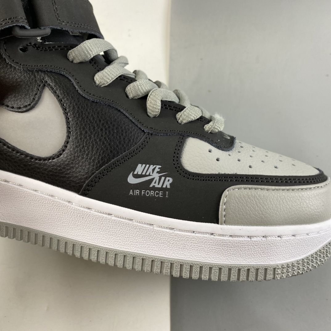 P240  NIKE Air Force 1 Lv8“Shadow Grey” 空军一号“影子灰”侧面Logo3M反光中帮板鞋 BQ6819-008