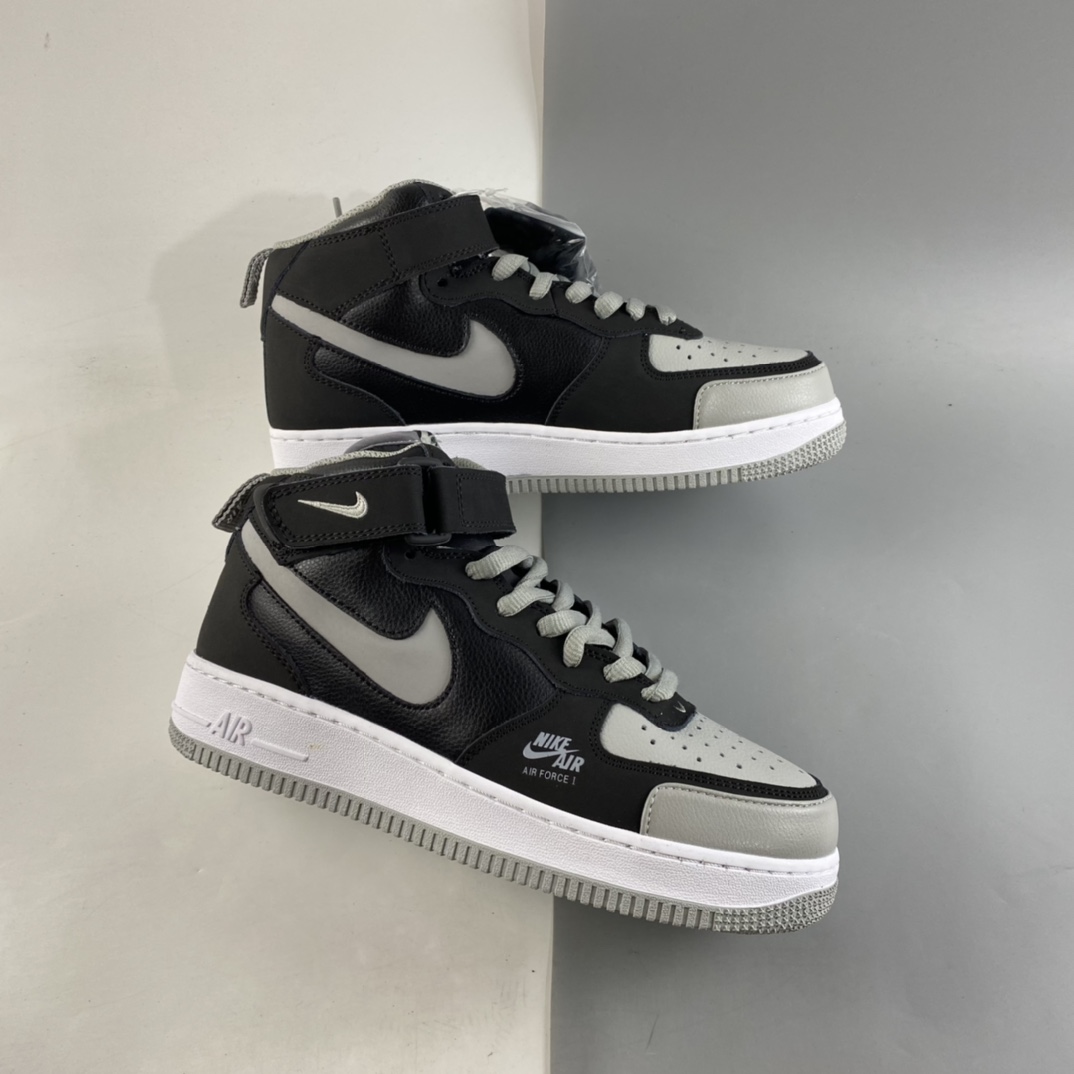 P240  NIKE Air Force 1 Lv8“Shadow Grey” 空军一号“影子灰”侧面Logo3M反光中帮板鞋 BQ6819-008