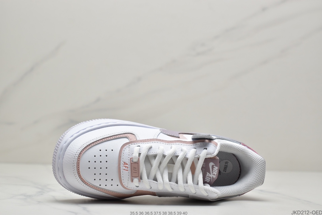 160 耐克Nike WMNS Air Force 1 Shadow 马卡龙空军一号轻量增高低帮百搭板鞋CI0919-111