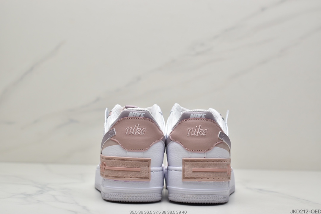 160 耐克Nike WMNS Air Force 1 Shadow 马卡龙空军一号轻量增高低帮百搭板鞋CI0919-111