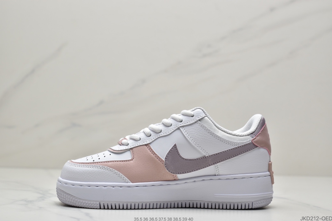 160 耐克Nike WMNS Air Force 1 Shadow 马卡龙空军一号轻量增高低帮百搭板鞋CI0919-111