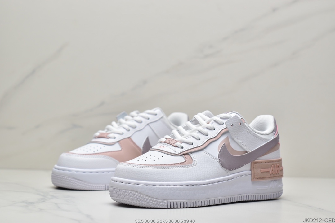 160 耐克Nike WMNS Air Force 1 Shadow 马卡龙空军一号轻量增高低帮百搭板鞋CI0919-111
