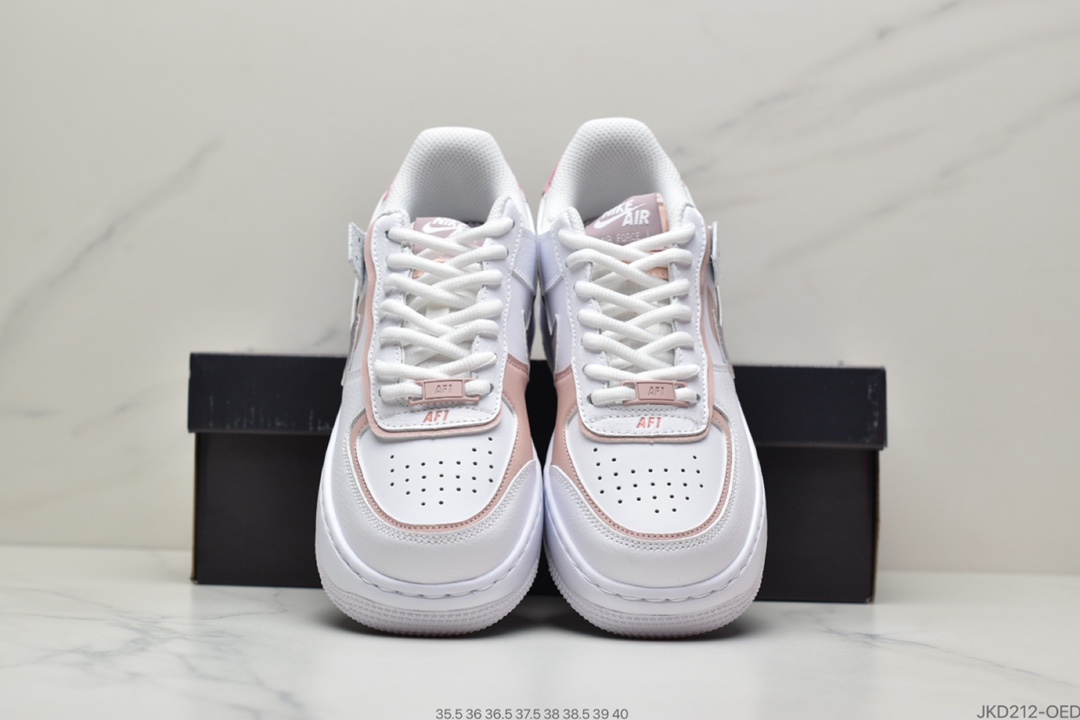 160 耐克Nike WMNS Air Force 1 Shadow 马卡龙空军一号轻量增高低帮百搭板鞋CI0919-111