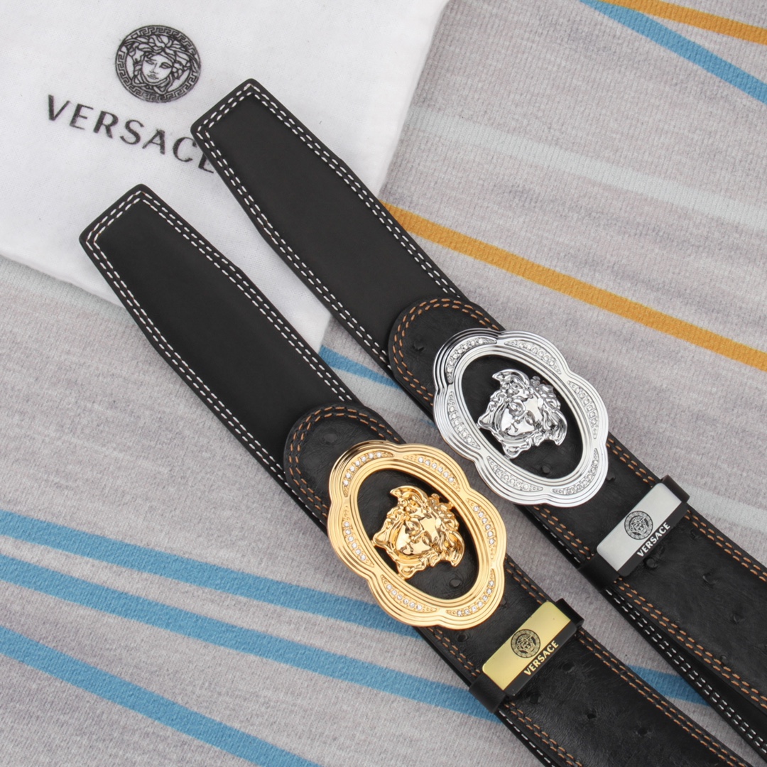 Versace Belts Brand Designer Replica
 Men Cowhide Genuine Leather Fashion