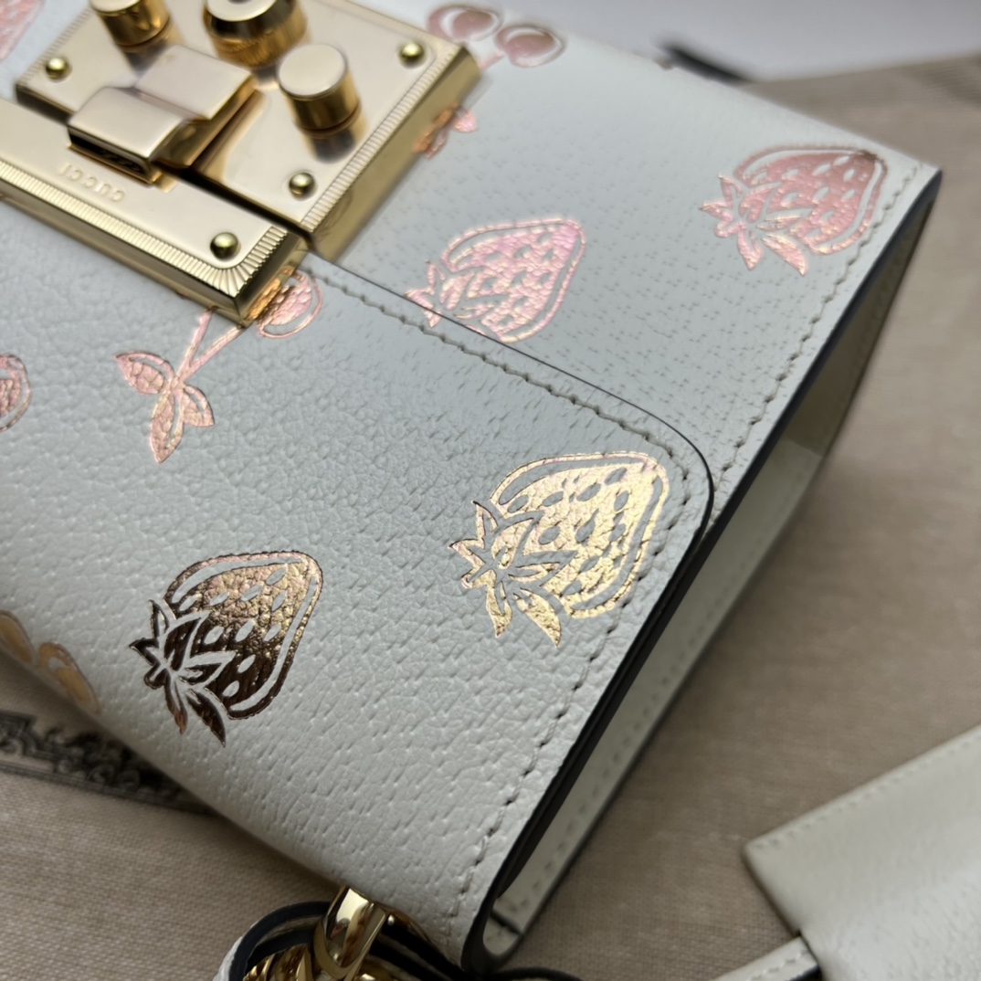 GUCCI古驰Padlock系列浆果印花小号肩背包409487